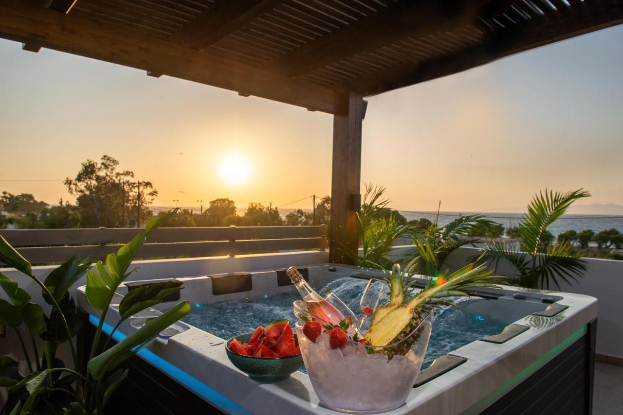 Odyssea Top View & Hot Jacuzzi Front Beach Kremastí Exteriér fotografie